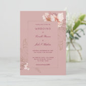 Invitation Mariage Tropical Pink (Debout devant)