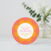 Invitation Mariage Tropical Pink et Orange Paisley Mandala (Debout devant)