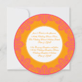 Invitation Mariage Tropical Pink et Orange Paisley Mandala (Dos)