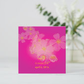 Invitation Mariage tropical/plumérias/destination (Debout devant)
