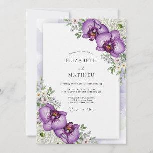 Invitation Mariage Tropical Pourpre Brillant