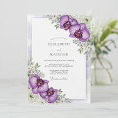 Invitation Mariage Tropical Pourpre Brillant (Debout devant)