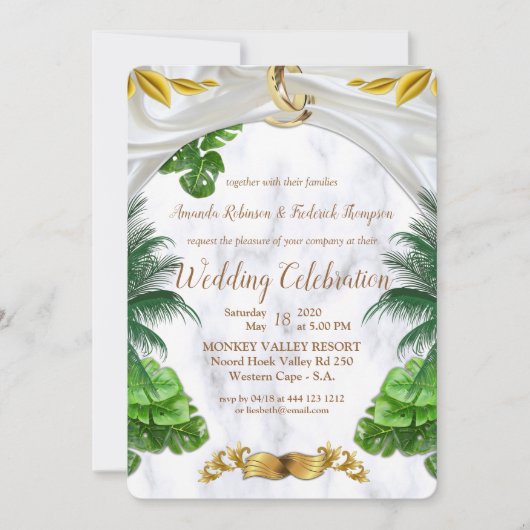 Invitation Mariage tropical romantique (Devant)