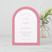 Invitation Mariage tropical rose (Debout devant)