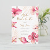 Invitation Mariage Tropical Rose Aloha (Debout devant)