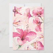 Invitation Mariage Tropical Rose Aloha (Dos)