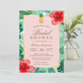 Invitation Mariage Tropical | Rose Foncé Ananas (Debout devant)