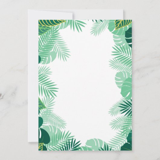 Invitation Mariage Tropical | Rose Foncé Ananas (Dos)