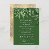 Invitation Mariage Tropical Sage Vert Or Élégant (Devant / Derrière)