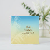 Invitation Mariage tropical/silhouette de palme (Debout devant)
