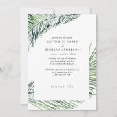 Invitation Mariage Tropical Simplement Élégant avec Palmiers  (Devant)