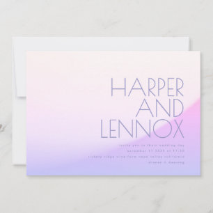 Invitation Mariage Tropical Slick Ombre Gradient Purple Mist