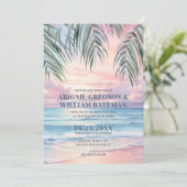 Invitation Mariage Tropical Sunset Beach (Debout devant)