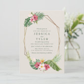 Invitation Mariage Tropical sur la Plage (Debout devant)