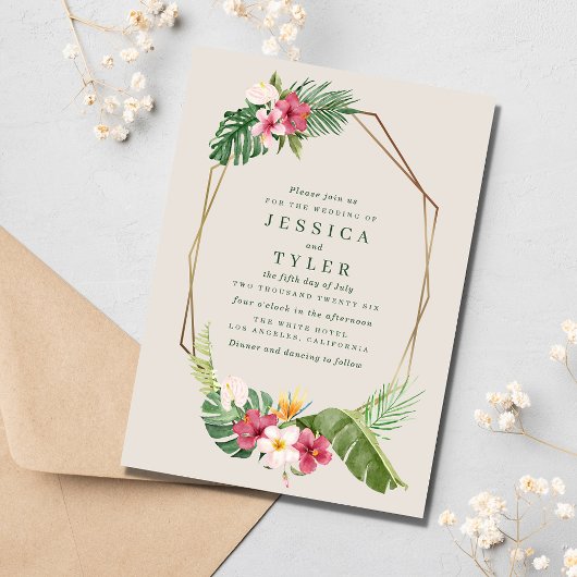 Invitation Mariage Tropical sur la Plage