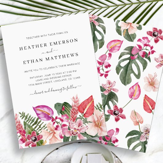 Invitation Mariage Tropical sur la Plage