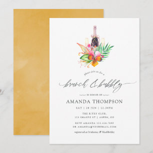 Invitation Mariage tropical sur la plage avec brunch et champ