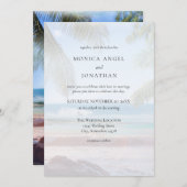 Invitation Mariage Tropical sur la Plage V2 (Devant / Derrière)