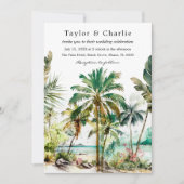 Invitation Mariage tropical sur une plage de destination (Devant)