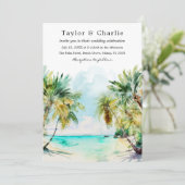Invitation Mariage tropical sur une plage de destination (Debout devant)