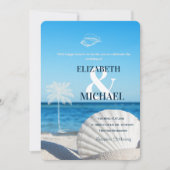 Invitation Mariage Tropical sur une Plage Océane (Devant)
