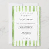 Invitation Mariage Tropical Vert et Blanc Rayé (Devant)