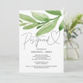 Invitation Mariage Tropical Vert Report Changé la Date (Debout devant)