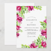 Invitation Mariage Tropical Vibrant Fuchsia (Devant / Derrière)