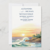 Invitation Mariage Tropical Vintage sur une Destination de Pl (Devant)