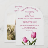 Invitation Mariage Tulip Jardin rose (Devant / Derrière)