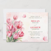 Invitation Mariage tulipe bouquet de fleurs (Devant)