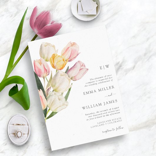 Invitation Mariage Tulipe Moderne