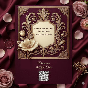 Invitation Mariage Tulipes Baroques Ivoire Bourguignon Or Roy