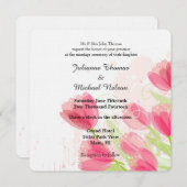 Invitation Mariage Tulipes roses (Devant / Derrière)