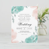 Invitation Mariage turquoise à lave-linge (Debout devant)