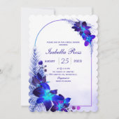 Invitation Mariage Turquoise Bleu Orchidée Shower (Devant)