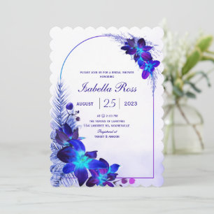 Invitation Mariage Turquoise Bleu Orchidée Shower