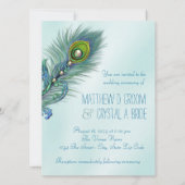 Invitation Mariage turquoise Blue Peacock (Dos)