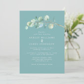 Invitation Mariage Turquoise Dusty (Debout devant)