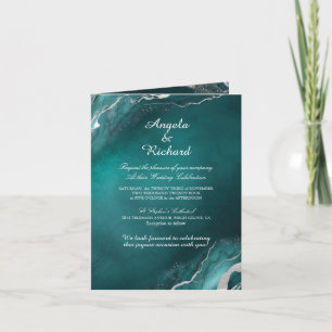 Invitation Mariage Turquoise élégant