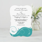 Invitation Mariage turquoise en torse floral (Debout devant)