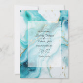 Invitation Mariage Turquoise et Agate Patine (Devant)