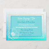 Invitation Mariage turquoise et bleu turquoise (Devant)