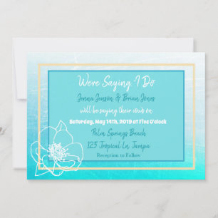 Invitation Mariage turquoise et bleu turquoise