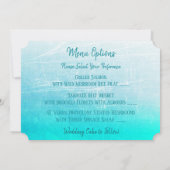 Invitation Mariage turquoise et bleu turquoise Fleur blanche  (Dos)