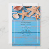 Invitation Mariage Turquoise et Corail Plage QR Code RSVP (Devant)