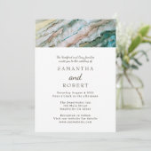 Invitation Mariage Turquoise et Gold Beach (Debout devant)