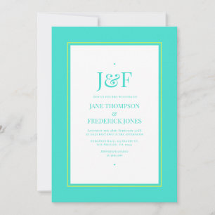 Invitation Mariage Turquoise et Jaune Citron