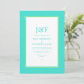 Invitation Mariage Turquoise et Jaune Citron (Debout devant)