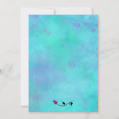 Invitation Mariage Turquoise et Violet Brumeux Abstrait (Dos)